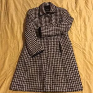 Coach Wool Houndstooth Brown Trench L